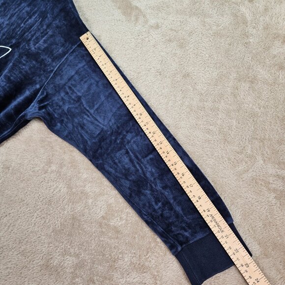 Adidas Sweatshirt Men's Size 1X Blue Velour Pullover Sweater Trefoil Embroidered - Picture 3 of 16